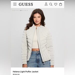 GUESS brand Pale Pink Puffer Jacket (Helena?) Size L Just like 🆕 EUC